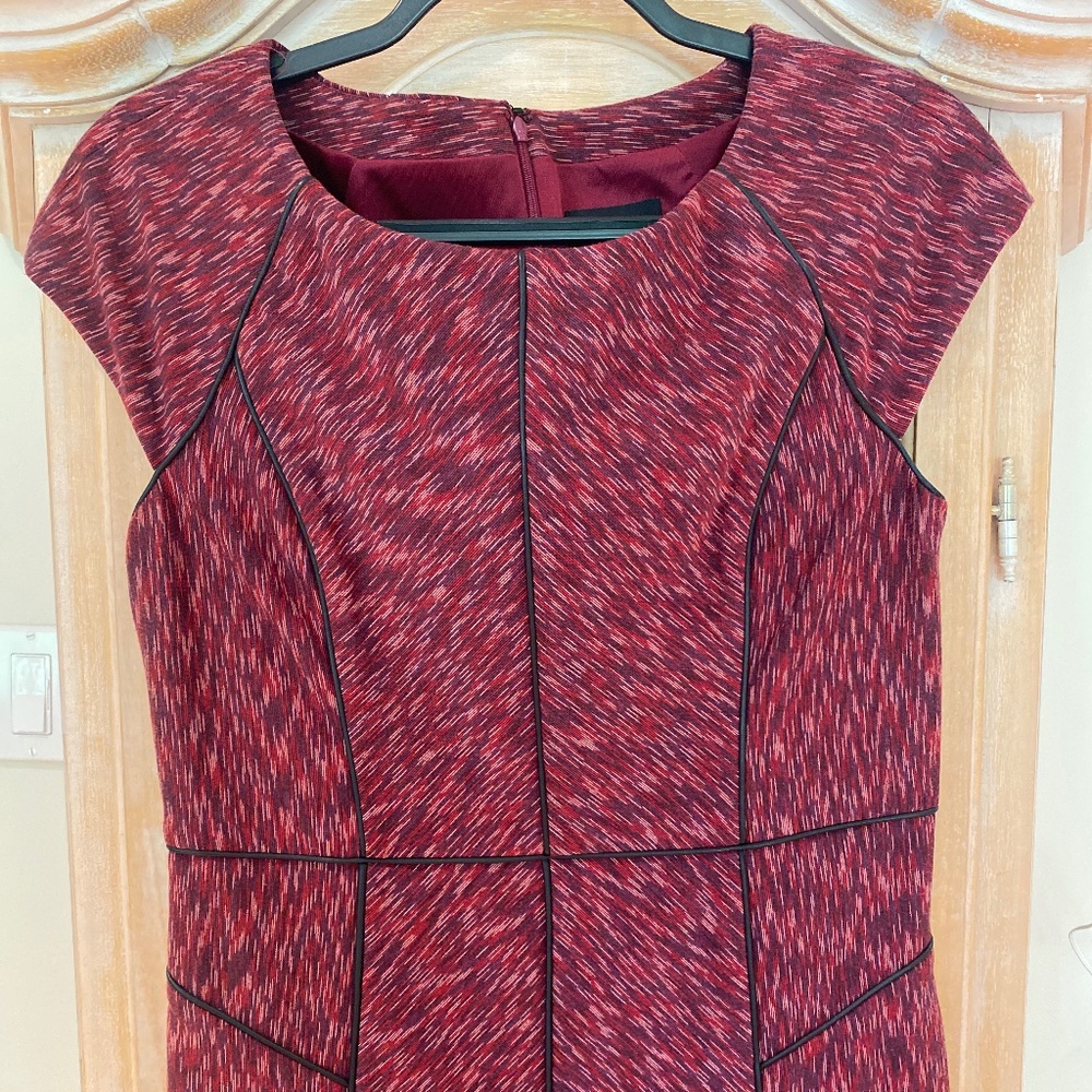Burgundy work evening dress